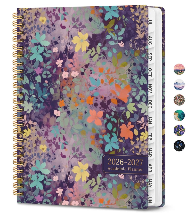 ZOTIA 2026 Planner, Weekly and Monthly Planner for Women, January 2026 - December 2026, Hardcover 2026 Calendar Planner Book with Tabs, Inner Pocket, Spiral Bound, Perfect for Office Home School Supplies - A5 (6.3" x 8.5"), Lavendar Floral - Image 1