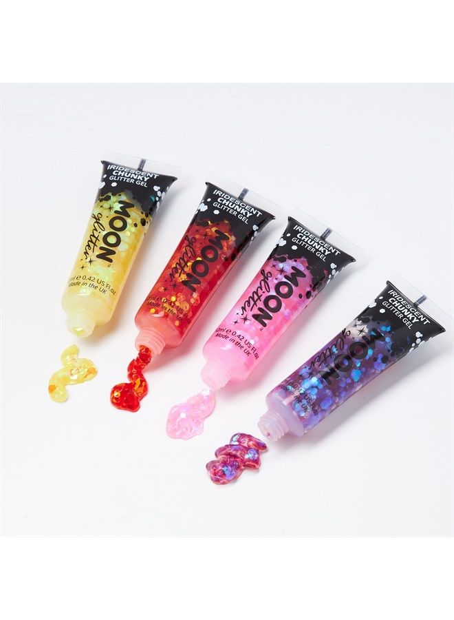 Moon Glitter Iridescent Chunky Face & Body Glitter Gel by Moon Glitter - 0.40fl oz - Glitter Face Paint - Set of 8 colours - Image 2