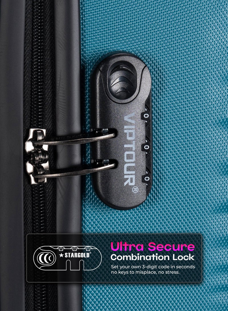 فيبتور 4 قطع هارد سايد سبينر مع مجموعة عربة أمتعة بقفل رقمي - Image 3