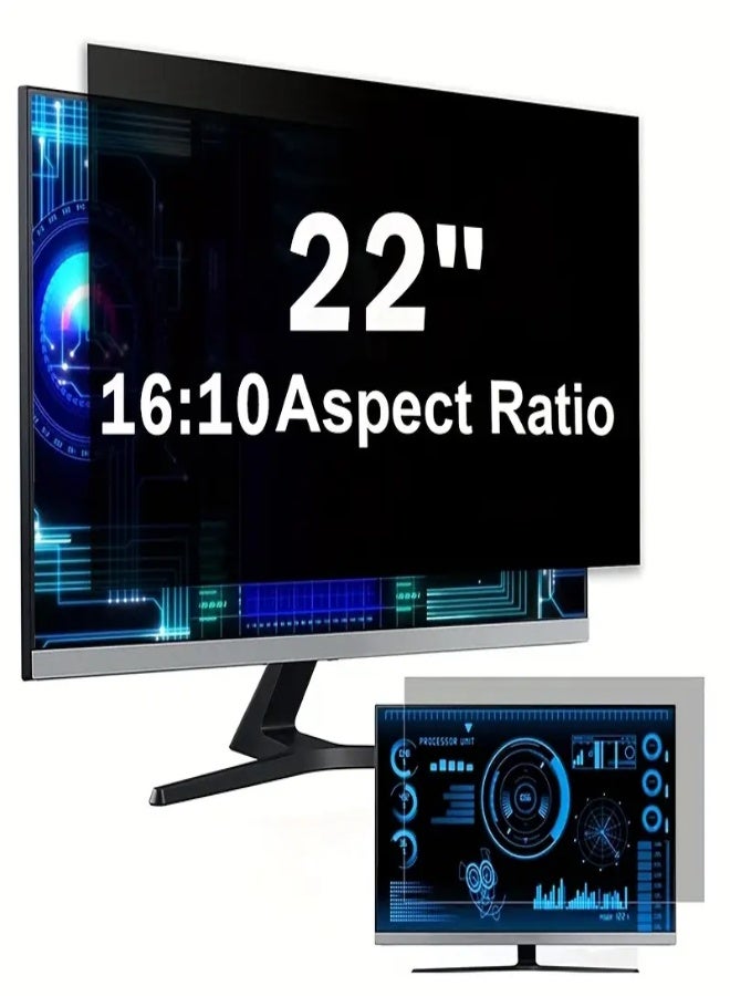 ارواق فلتر شاشة خصوصية للكمبيوتر مقاس 22 بوصة 16:10 - واقي قابل للإزالة مضاد للتوهج ومانع للضوء الأزرق، ودرع خصوصية مضاد للخدش للشاشات العريضة، وغشاء حماية العين للاستخدام في المكتب والمنزل - Image 1