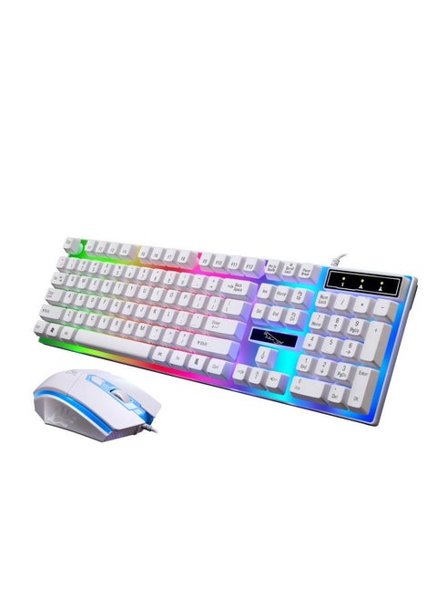 Led Gaming Keyboard With Mouse Set White