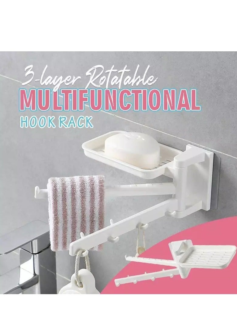 Kutis Creative Rotating Hook Storage Rack Bathroom Holder Kitchen Tools - Image 1