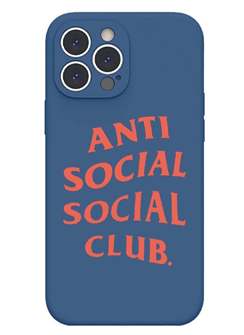 Theodor - Protective Slim Fit Case Liquid Silicone Cover with Full Body Protection Anti-Scratch Shockproof Case For iPhone 12 Pro Max Blue  - Anti social social club copy - Image 1