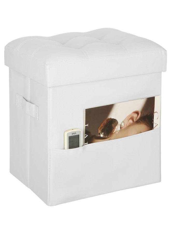 BelugaHelper Ottoman with Storage. Leather Foldable Ottomans with Thick Foam Padded Seat - Image 1