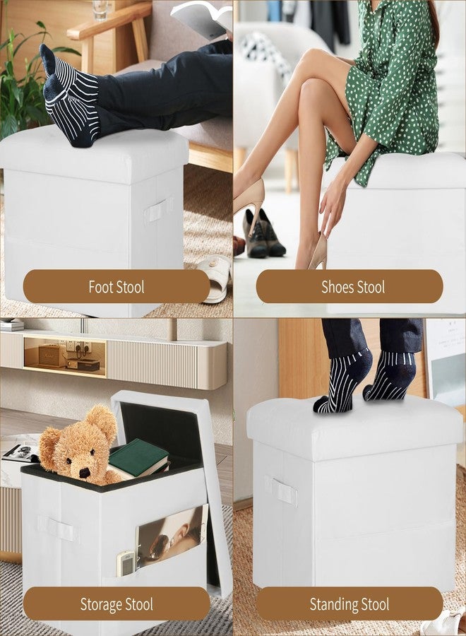 BelugaHelper Ottoman with Storage. Leather Foldable Ottomans with Thick Foam Padded Seat - Image 2