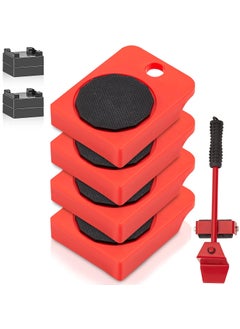 VEVOR VEVOR Furniture Lifter Tool, 4 Pack Heavy Duty Appliance Rollers 250Lbs Capacity, Furniture Movers Slides for Sofas, Couches and Refrigerators, Furniture Movers with Wheels, Red  - Image 1