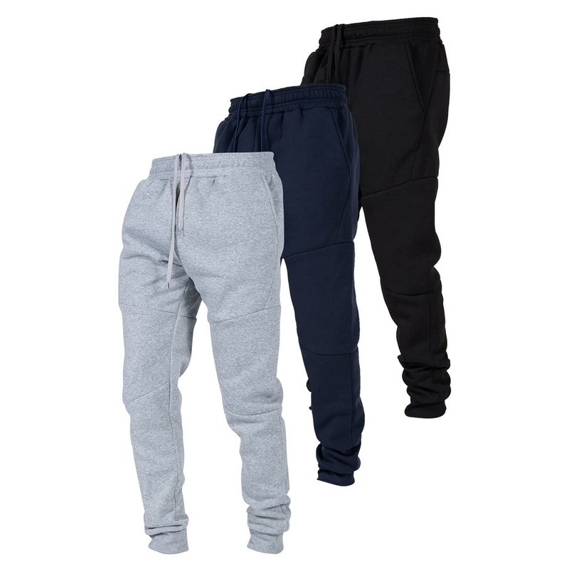 Ultra Performance 3 Pack Fleece Active Tech Joggers for Men, Mens Sweatpants with Zipper Pockets - Image 1