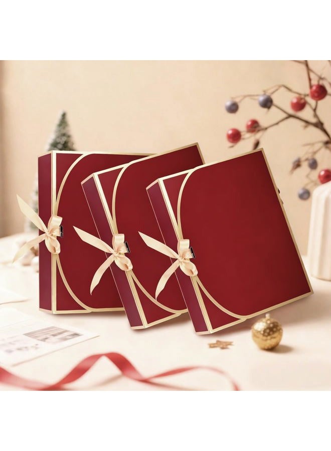 WLUSEAXI 10Pack Gift Boxes Gold-Rimmed Design(12×9.8×3.1inch) (Red) - Image 4