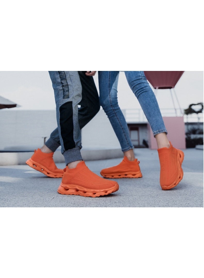 NIBEMINENT Classic Knit Couples Sneakers Lightweight High Top Socks Shoes Women Fashion Casual Slip-on Platform Men's Running Shoes - Image 2