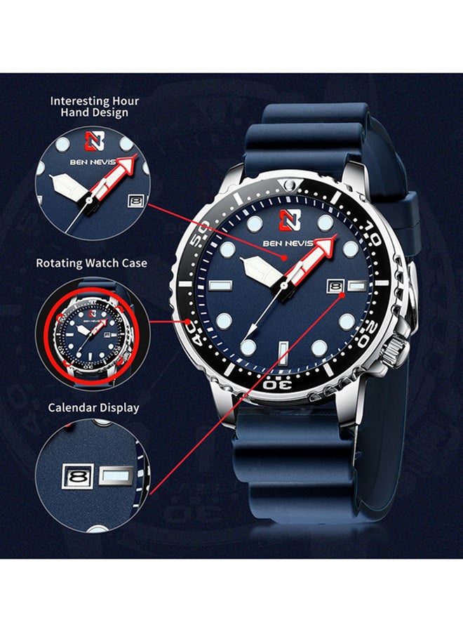 BEN NEVIS Waterproof Quartz Wrist Watch for Men - BN3010G-BlueBlack - Image 4