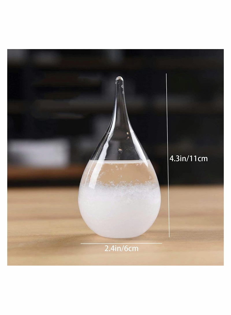 Storm Bottle Weather Forecast Station Predictor Barometer With Wood Base Glow Glass Creative Birthday Gift Ornament For Home Office Decoration
