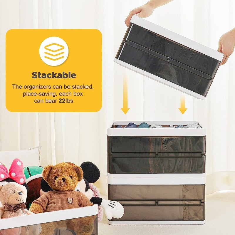 Jumix Jumix Clothes Organizer for Folded Clothes Plastic Closet Organizers and Storage Stackable Storage Bins with Lids Drawer Organzier Tshirts Jeans Pants Organzier for Closet 1 - Image 4