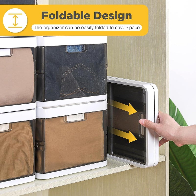 Jumix Jumix Clothes Organizer for Folded Clothes Plastic Closet Organizers and Storage Stackable Storage Bins with Lids Drawer Organzier Tshirts Jeans Pants Organzier for Closet 1 - Image 5