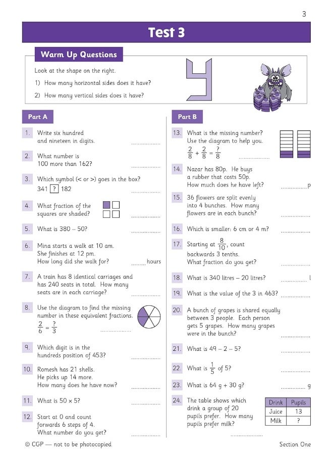 null - KS2 Maths Year 3 Mental Arithmetic Targeted Question Book (includes Online Answers & Audio Tests) - Image 1