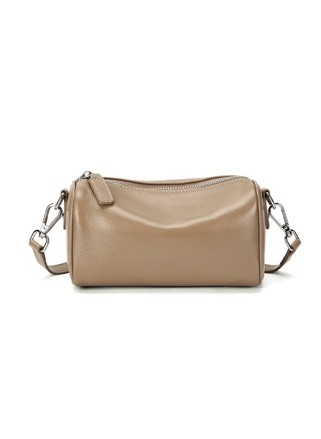 St&Sat Top Grain Leather] Women's Shoulder Bag, Crossbody Bag, Handbag, Pillow Bag, Barrel Bag - Image 5