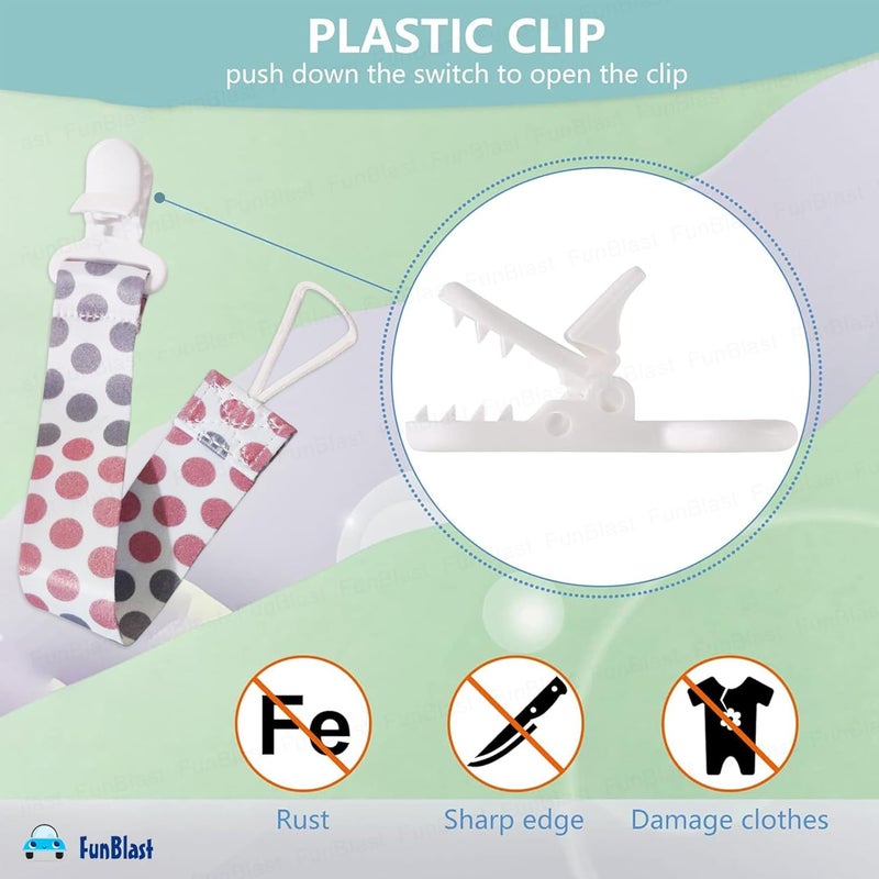 FunBlast مشابك مصاصة الأطفال - عبوة من 3 حوامل عالمية لحلقة التسنين ولعبة التسنين، مشابك مصاصة للأطفال من 0+ أشهر، حديثي الولادة، الأطفال الصغار (لون وتصميم عشوائي) - Image 5