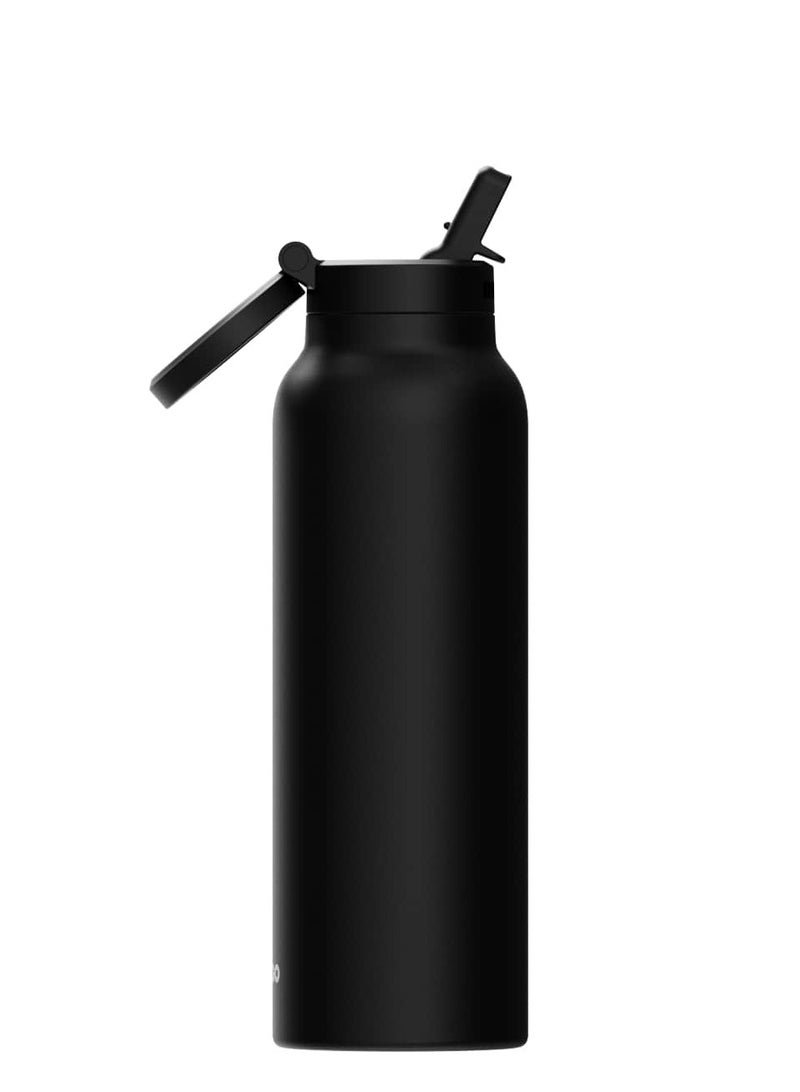 Ringo Pro Water Bottle with Sip Straw Lid | Stainless Steel Hydration Bottle w/ Integrated Magnetic Phone Mount, 12Hrs Hot/24Hrs Cold, BPA-Free, Works w/ Phones & Tablets - Black 24Oz / 710ml - Image 5