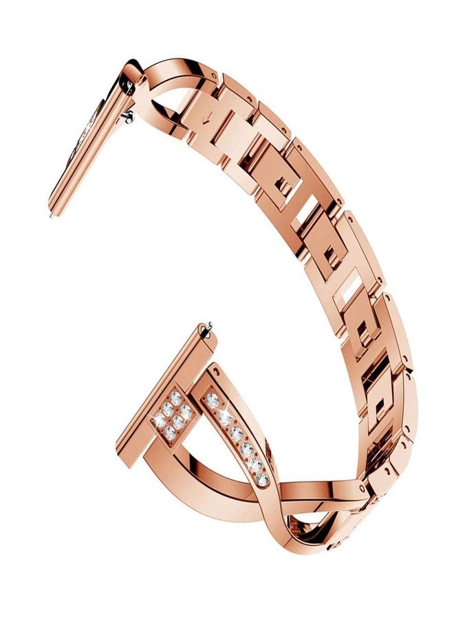 Sankel Compatible for Garmin Venu Sq 2 Band,Women Metal Replacement Chain Bling Bracelet Strap Wristband for Garmin Venu/Venu Sq/Venu Sq 2 Music,Vivoactive 3,Garmin Move Luxe/Style (Rose Gold) - Image 3