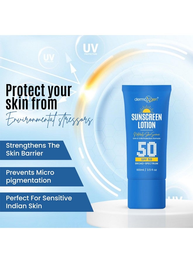 Dermaxgen Sunscreen Lotion Broad Spectrum SPF 50 - Lightweight, Non-Greasy Sun Protection for All Skin Types. Hydrates, Skin Shield, Water-Resistant Coverage for Radiant, Moisturized Skin. - Image 3