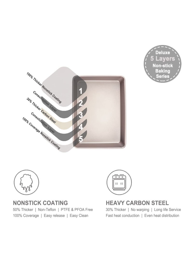 شيف ميد 13 بوصة مستطيل كعكة عموم غير لاصقة عموم الرغيف طبق عميق خبز - Image 3