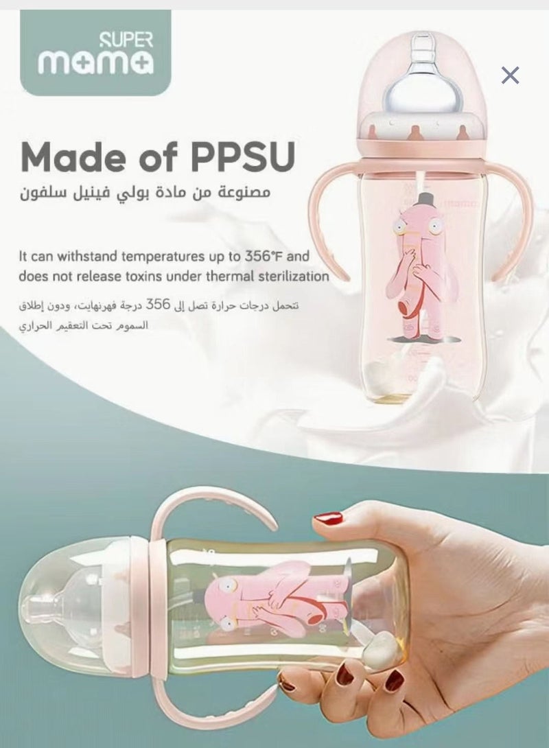 سوبر ماما PPSU سيليكون الحلمة مع مقبض زجاجة الرضاعة - Image 2