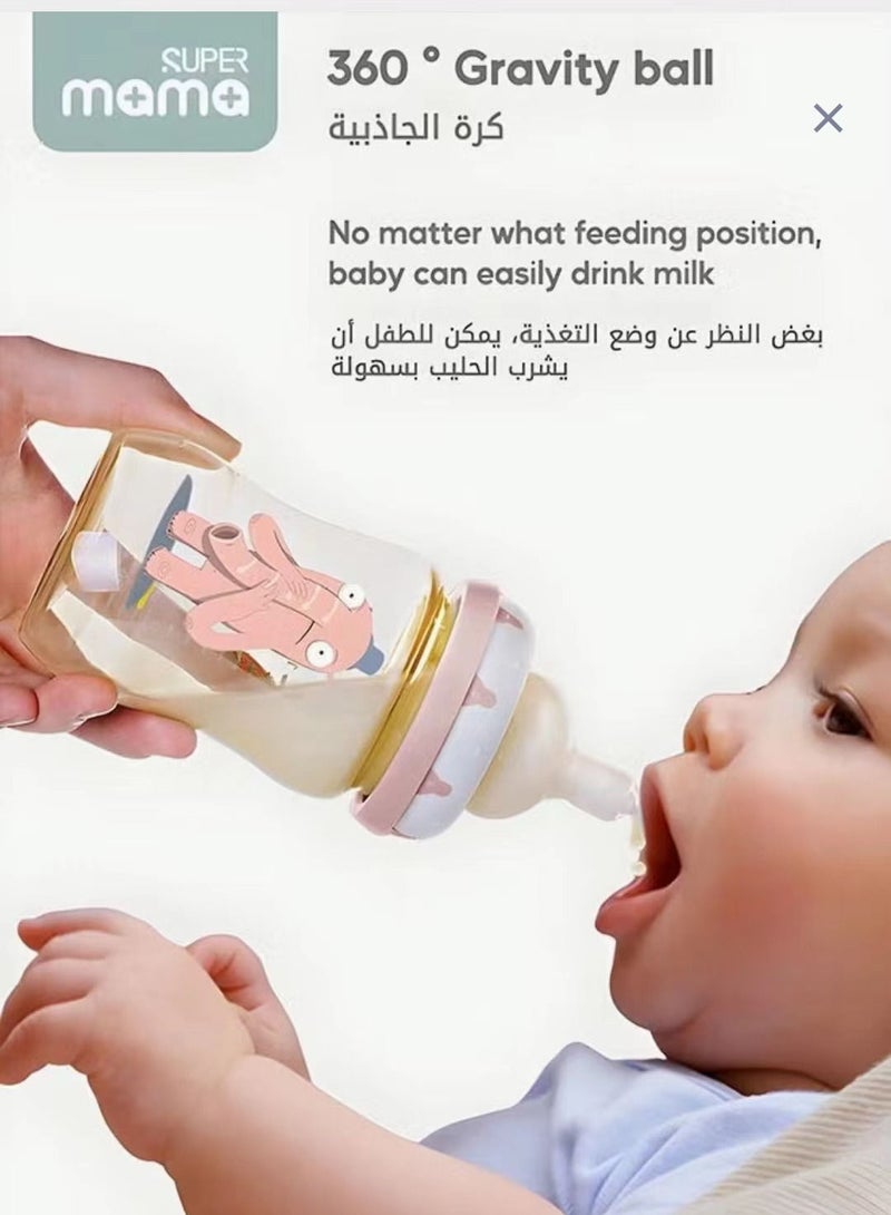 سوبر ماما PPSU سيليكون الحلمة مع مقبض زجاجة الرضاعة - Image 5