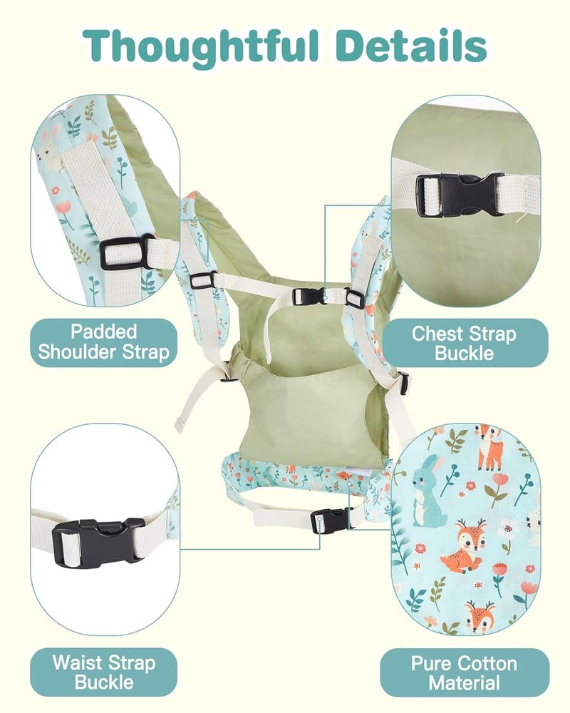 Lictin Baby Doll Carrier Front and Back Doll Accessories Carrier for Little Girls with Adjustable Straps for Stuffed Animal Reborn Baby Doll - Image 2