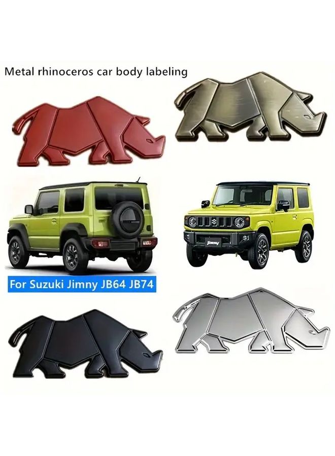 Copper Colored 3D Metal Rhinoceros Car Emblem Creative Decorative Rear Badge - Image 5