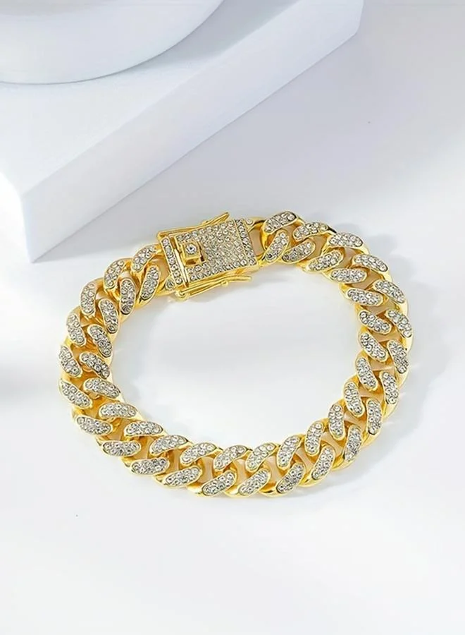 تايك تو سوار سلسلة كيرب مرصع بحجر الراين والكريستال