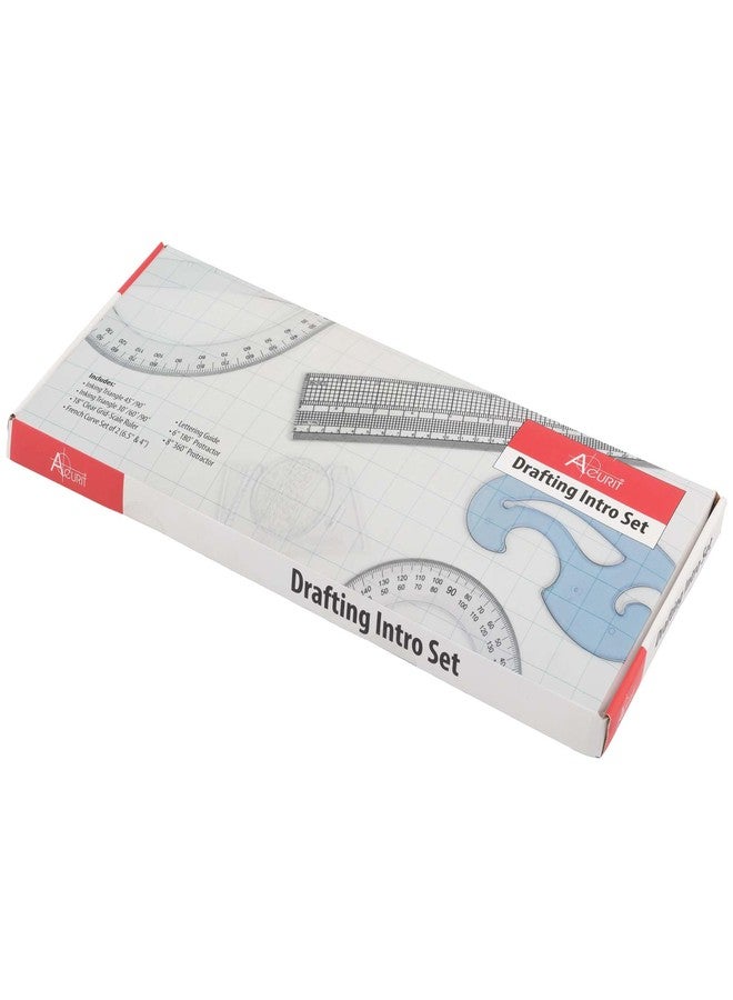 Acurit Drafting Beginner Set - Drafting Tools & Supplies - 7-Piece Drafting Kit for Artists, Architects- Includes Metric Triangles, 8" Protractor, French Curves, Ruler, Pencils & More - Image 5