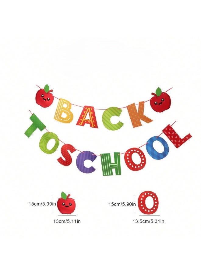 Back To School Party Wall And Door Banner Decoration, School Theme Backdrop Decor With School Bus, Apple And Pencil Designs - Image 2