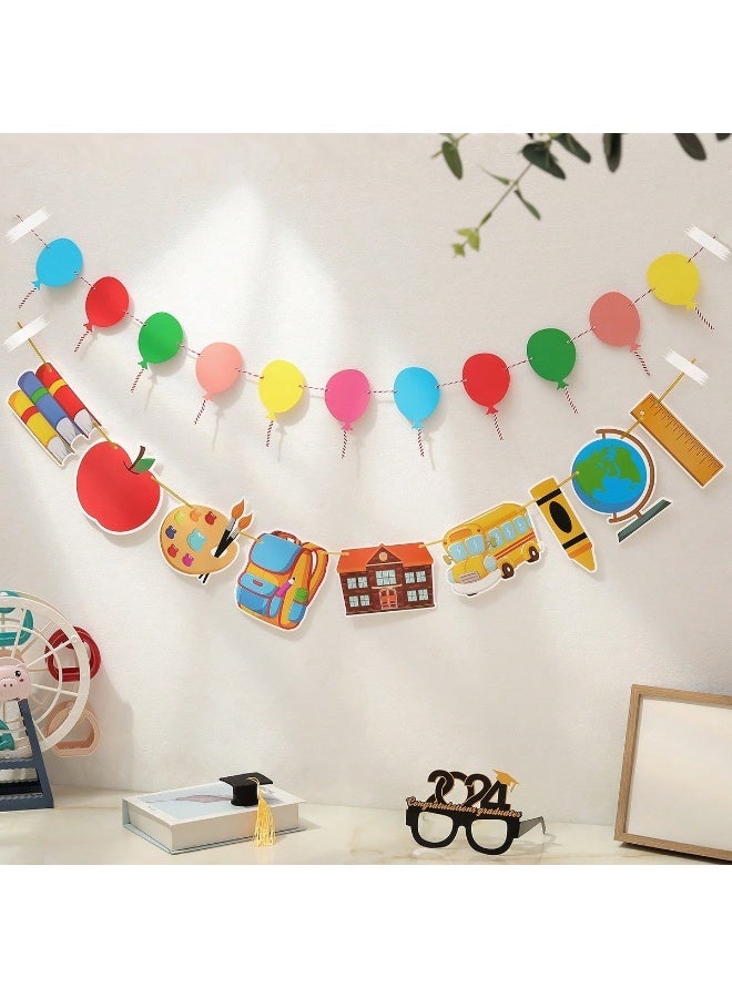 Back To School Party Wall And Door Banner Decoration, School Theme Backdrop Decor With School Bus, Apple And Pencil Designs - Image 4