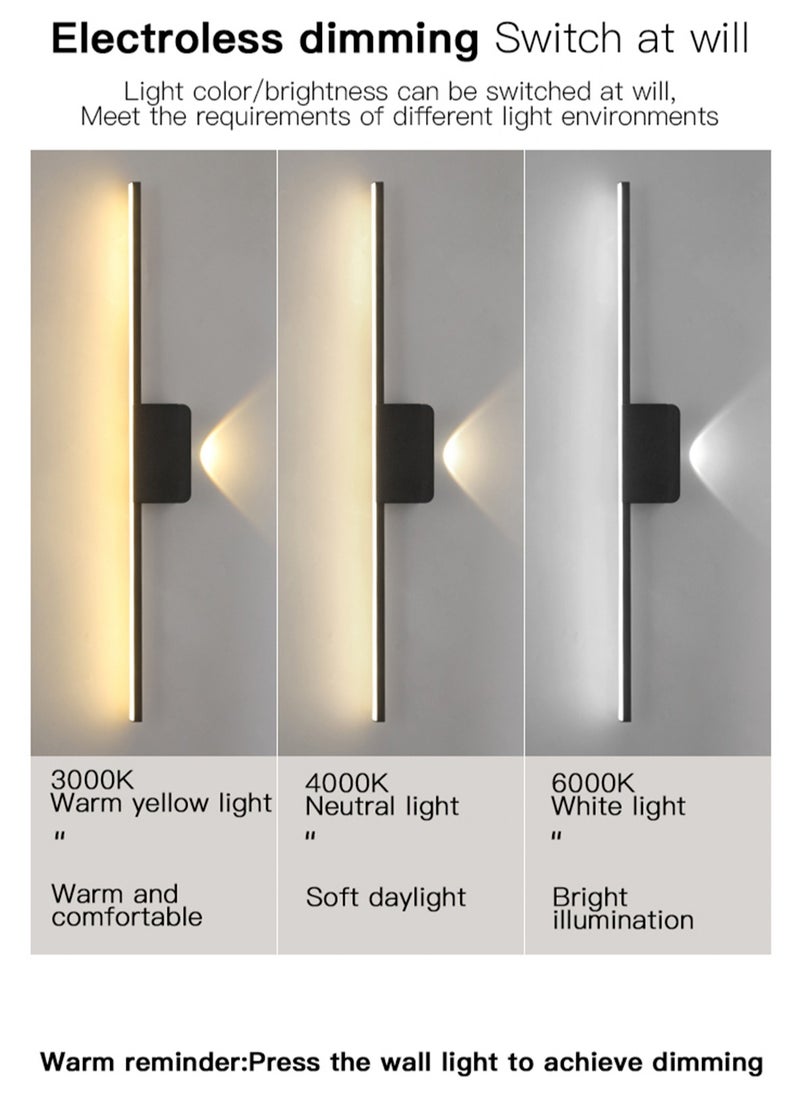 LOOPITYS Bathroom Wall Sconce Lights Black - LED Bathroom Vanity Lights Over Mirror Wall Lighting Fixtures 11W Warm White 3000K Modern Aluminum Wall Lamp for Bathroom Bedroom Living Room, 55CM  - Image 4