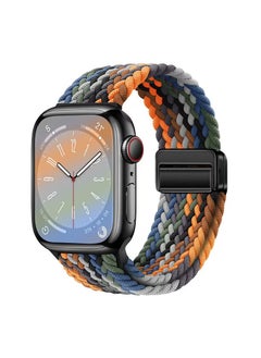 Suitable for 49mm, 45mm, 44mm, and 42mm Apple Watch Straps with Magnetic Nylon Braiding