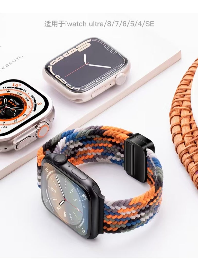 Generic - Suitable for 49mm, 45mm, 44mm, and 42mm Apple Watch Straps with Magnetic Nylon Braiding - Image 1