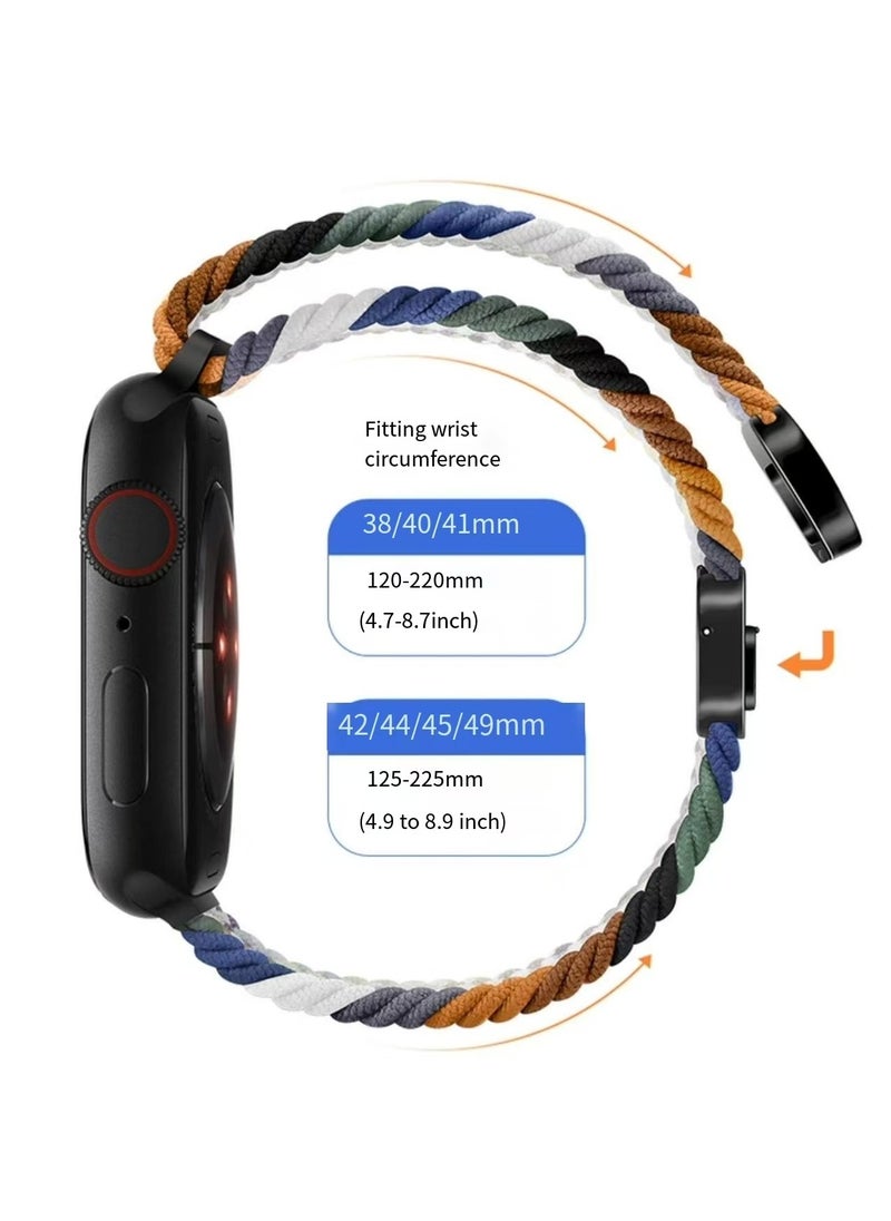 Generic - Suitable for 49mm, 45mm, 44mm, and 42mm Apple Watch Straps with Magnetic Nylon Braiding - Image 1