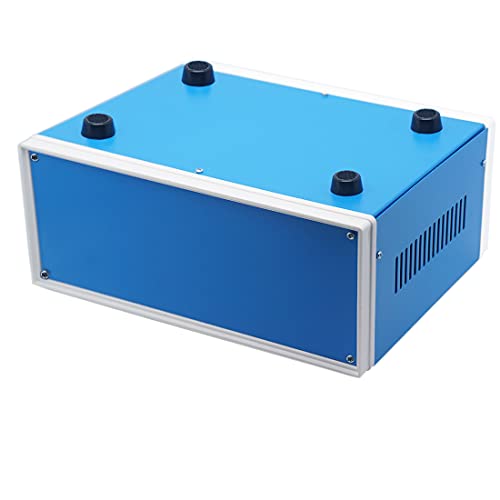 Zulkit Electronic Enclosures Blue Metal Enclosure Project Case DIY Box Junction Case Enclosure Preventive Case (9.1" x 7.3" x 3.9") - Image 3