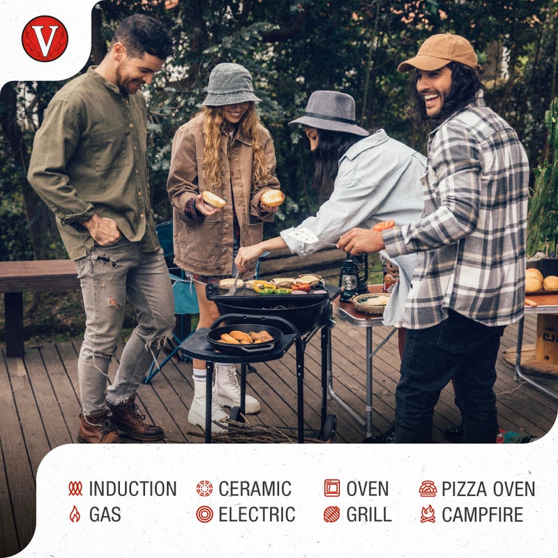 Victoria Cast Iron Round Skillet with Double Loop Handles, Made in Colombia, 10 Inches - Image 3