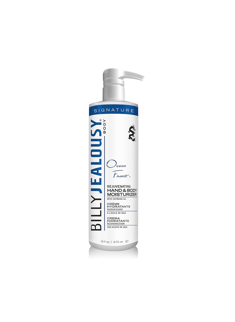 Billy Jealousy Billy Jealousy Ocean Front Hand & Body Moisturizer for Soft Nourished Skin Ideal for All Skin Types, Non-greasy Body Lotion with Vitamin E & Soybean Oil, 16 Fl Oz 