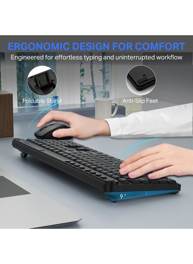 E-YOOSO Wireless Keyboard and Mouse Combo, E-YOOSO Full-Sized Computer Wireless Keyboard and Optical Mouse, 2.4Ghz USB Lag-Free Cordless Combo, for Windows, Mac OS PC/Desktop/Laptop - Image 2