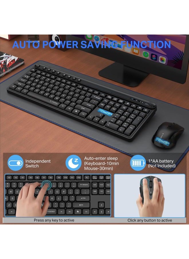 E-YOOSO Wireless Keyboard and Mouse Combo, E-YOOSO Full-Sized Computer Wireless Keyboard and Optical Mouse, 2.4Ghz USB Lag-Free Cordless Combo, for Windows, Mac OS PC/Desktop/Laptop - Image 5