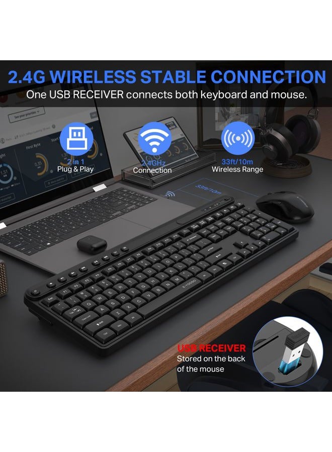 E-YOOSO Wireless Keyboard and Mouse Combo, E-YOOSO Full-Sized Computer Wireless Keyboard and Optical Mouse, 2.4Ghz USB Lag-Free Cordless Combo, for Windows, Mac OS PC/Desktop/Laptop - Image 3