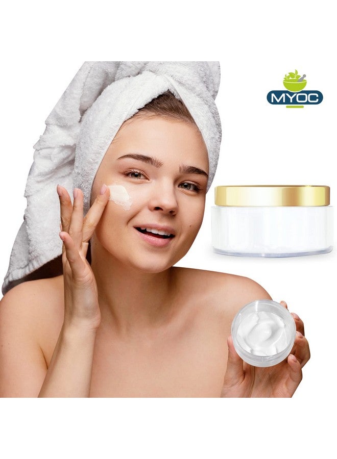 MYOC Cosmetic Grade White Empty Plastic Storage Jar with Golden Top Lid Portable Refillable & Reusable Cosmetic Screw Cap Container for Face Cream Lip Balm with Inner Lid Zero Spillage 50gm Pack of 3 - Image 4