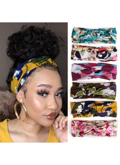 Xtrend 6 Pcs Women'S Headbands Twisted Cross Elastic Headbands Yoga Workout Headbands Nonslip Sweat Soft Headbands Solid Color Simple Versatile Hair Accessory Headbands  - Image 1