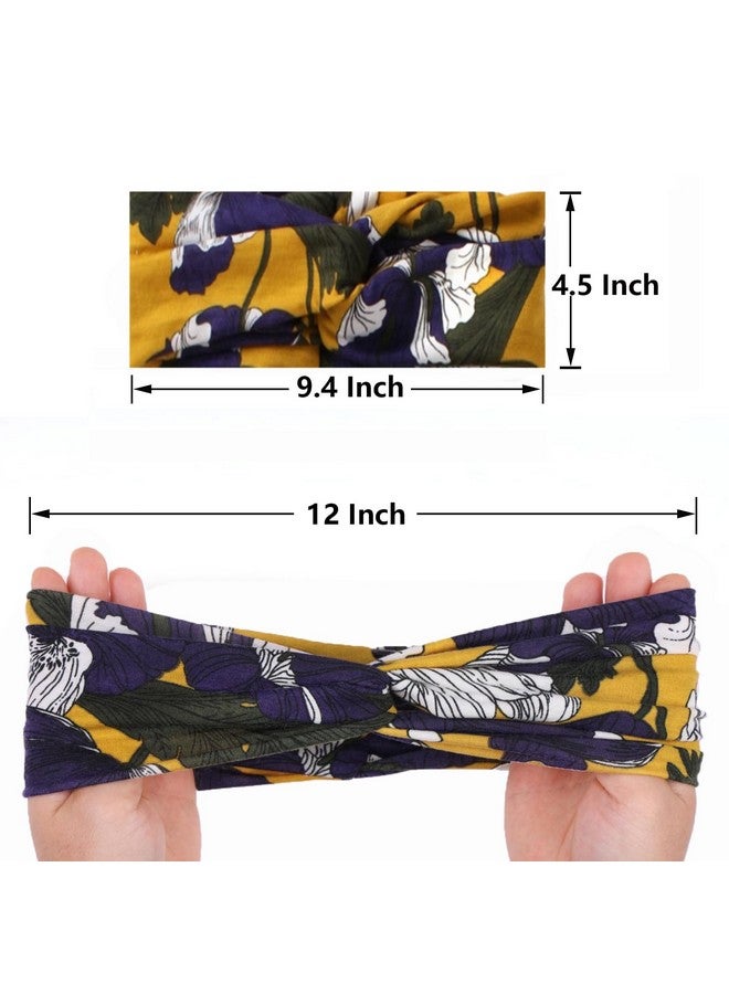 Xtrend 6 Pcs Women'S Headbands Twisted Cross Elastic Headbands Yoga Workout Headbands Nonslip Sweat Soft Headbands Solid Color Simple Versatile Hair Accessory Headbands - Image 3