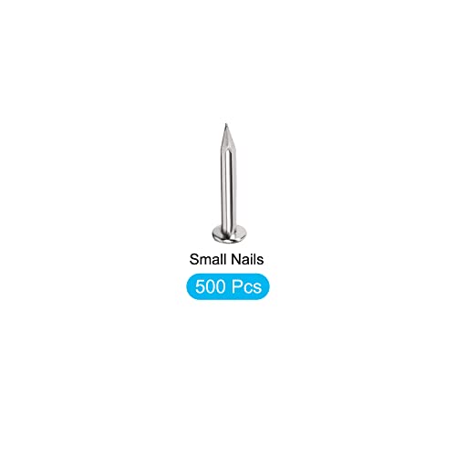 METALLIXITY Small Nails (1.2x8mm) 500pcs, Carbon Steel Tiny Hardware Nails - for Household Woodworking, Silver Tone - Image 5