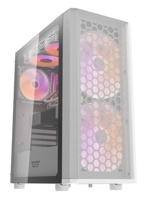 Darkflash DK360 ATX M-ATX ITX Gaming PC Case With Mesh Front Panel, Pre-Installed 2 * 185mm & 1 * 120mm ARGB Fans, Tempered Glass Side Panel, Up To 360MM Radiator, USB 3.0- Computer Case