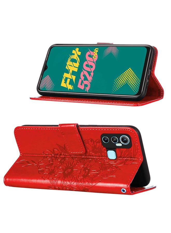 Zaboon Case For Infinix Hot 11 Embossed Butterfly Leather Phone Case - Image 3