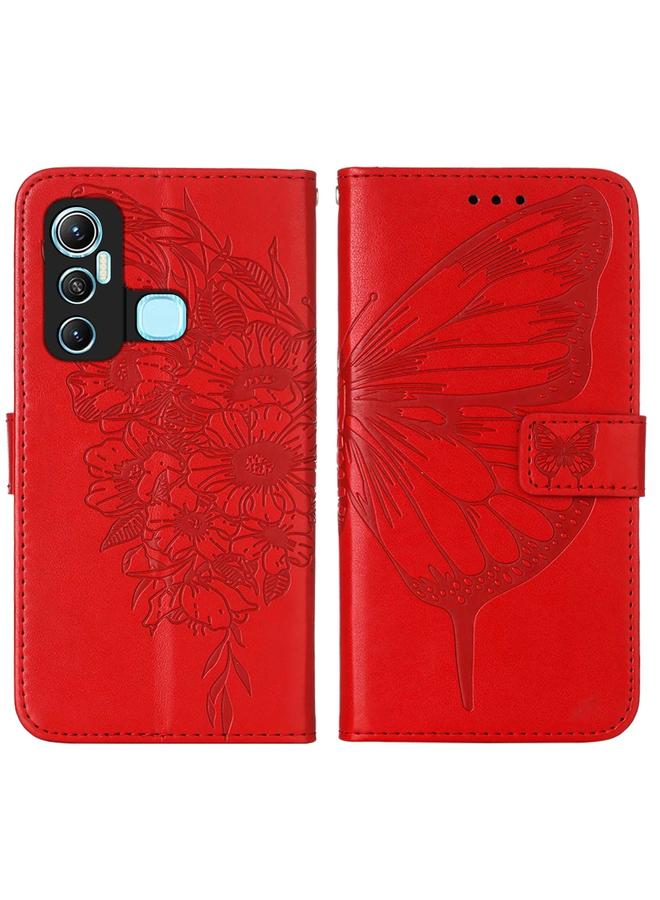 Zaboon Case For Infinix Hot 11 Embossed Butterfly Leather Phone Case - Image 2