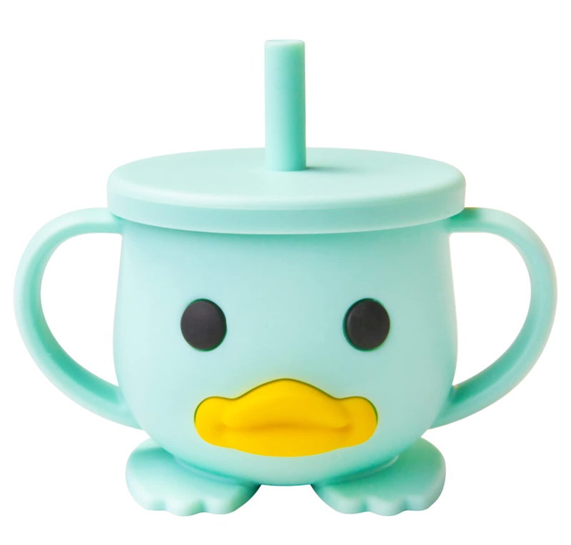 Qshare Toddler Cup, Silicone Training Cup, Sippy Cup for Baby, Baby Led Weaning Cup With Lid & Double Handle, Unbreakable, 7oz, 6+ Months - Image 1